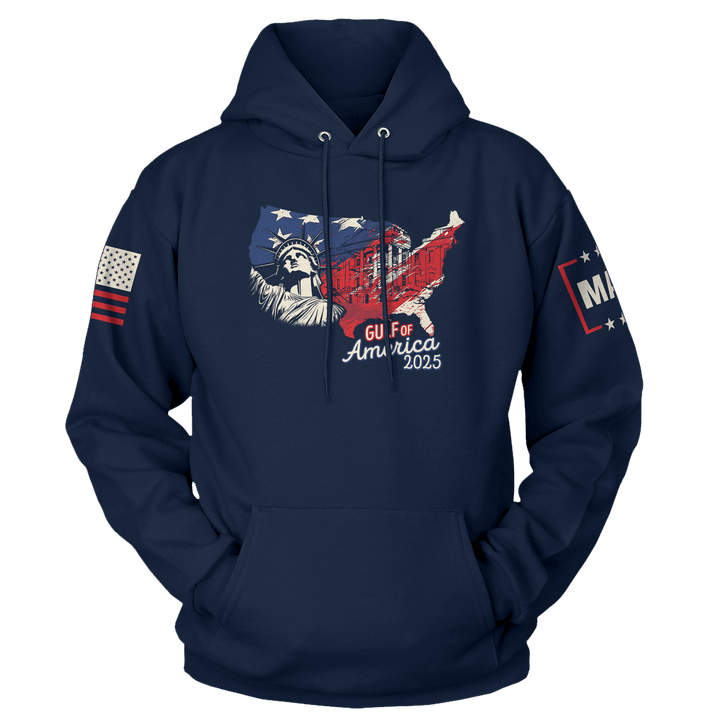 Midnight Navy / XS Gulf of America 2025 v1 Hoodie maga trump