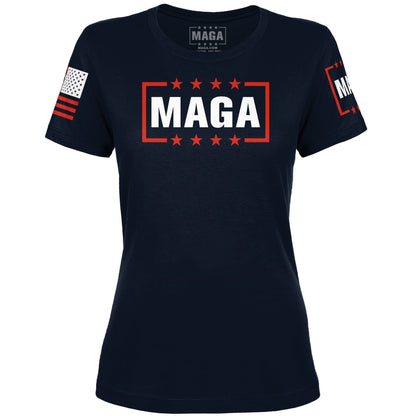 Midnight Navy / XS MAGA Logo Ladies Tee maga trump