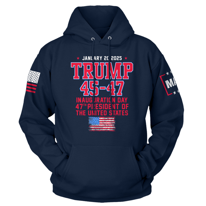 Midnight Navy / XS TRUMP 45-47 Hoodie maga trump