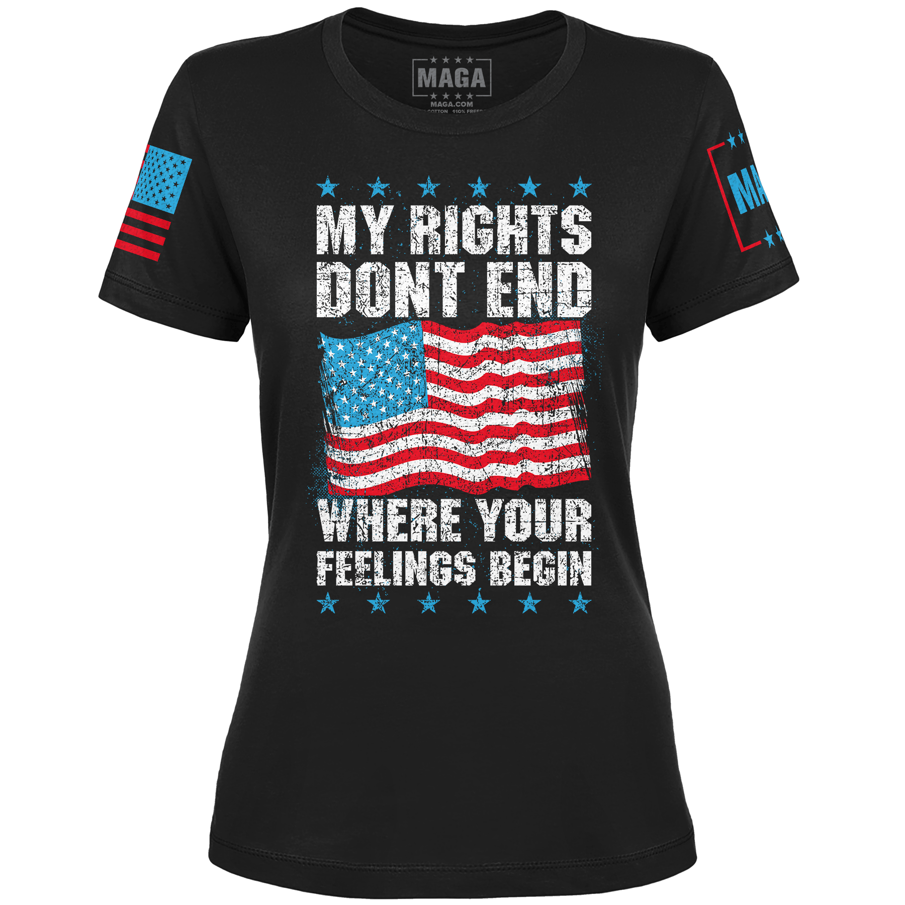 My Rights Don T End Usa Flag Ladies Tee Maga