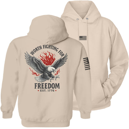 Natural / S Freedom is Worth Fighting For Hoodie maga trump