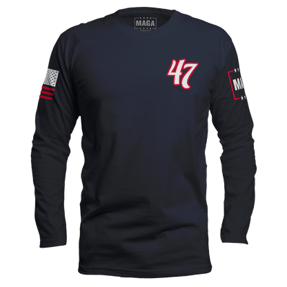 Navy / S 47 Long Sleeve maga trump