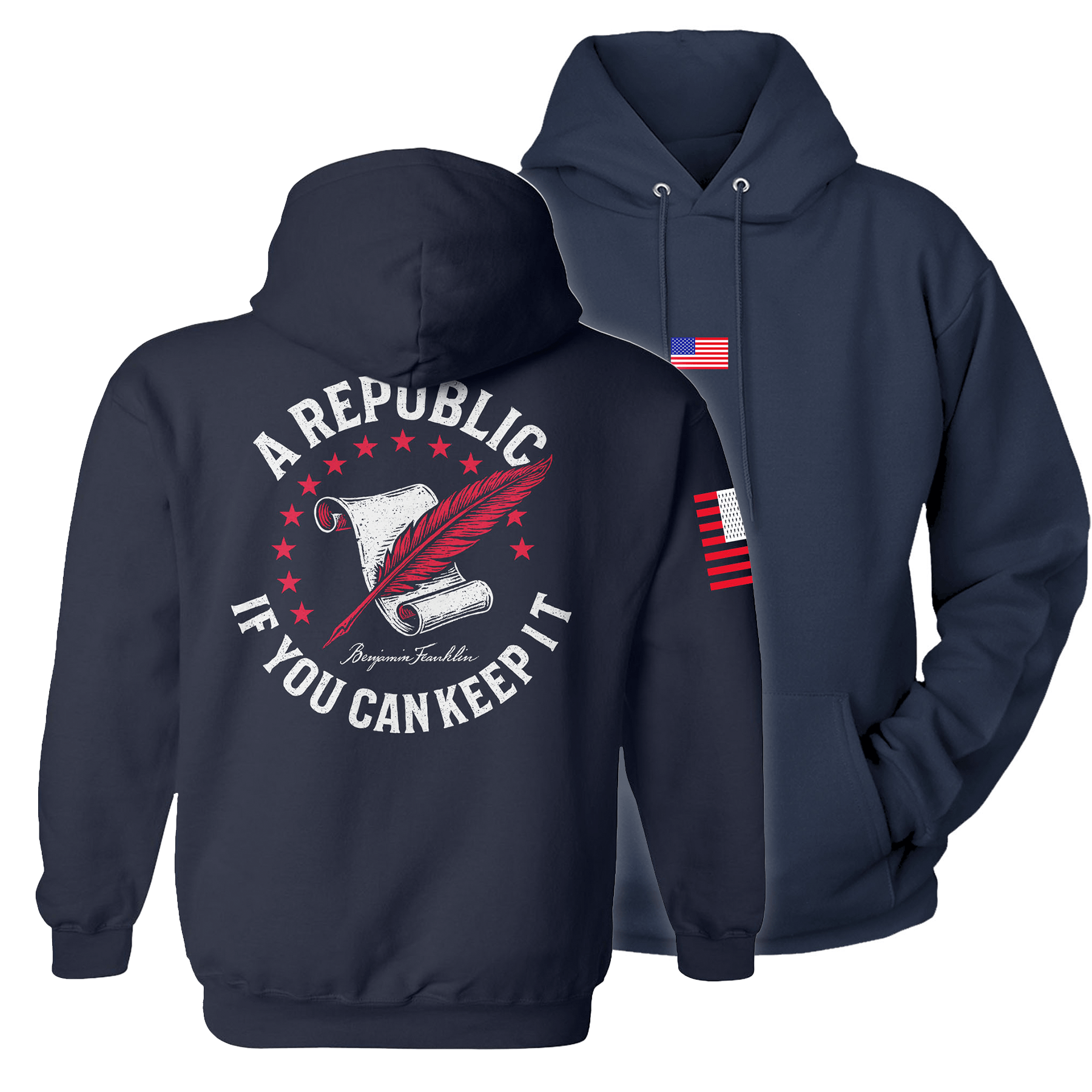 Navy / S A Republic if you can keep it Hoodie maga trump