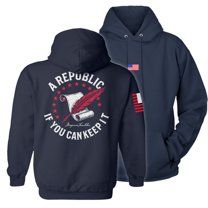 Navy / S A Republic if you can keep it Hoodie maga trump