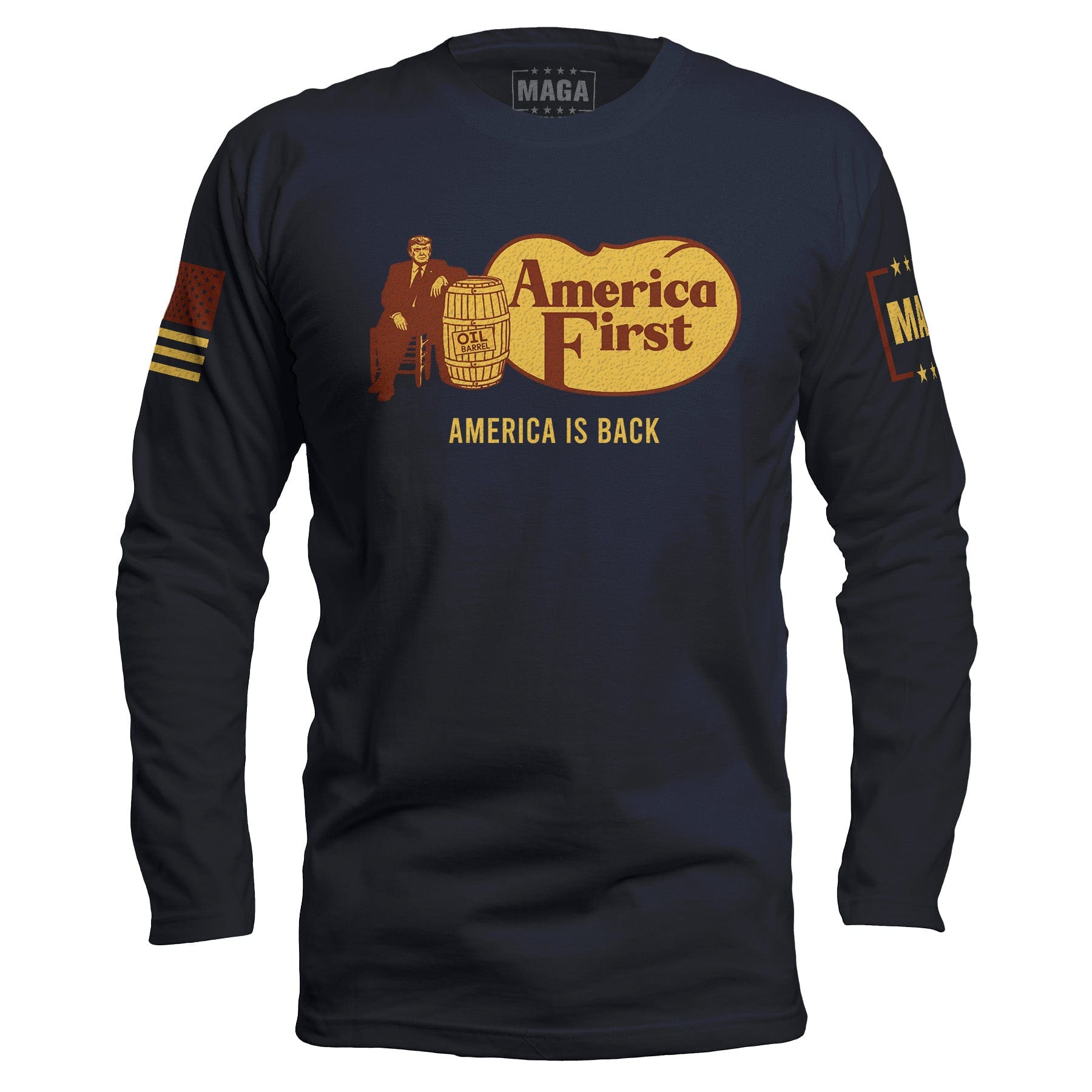 Navy / S America is Back Long Sleeve maga trump