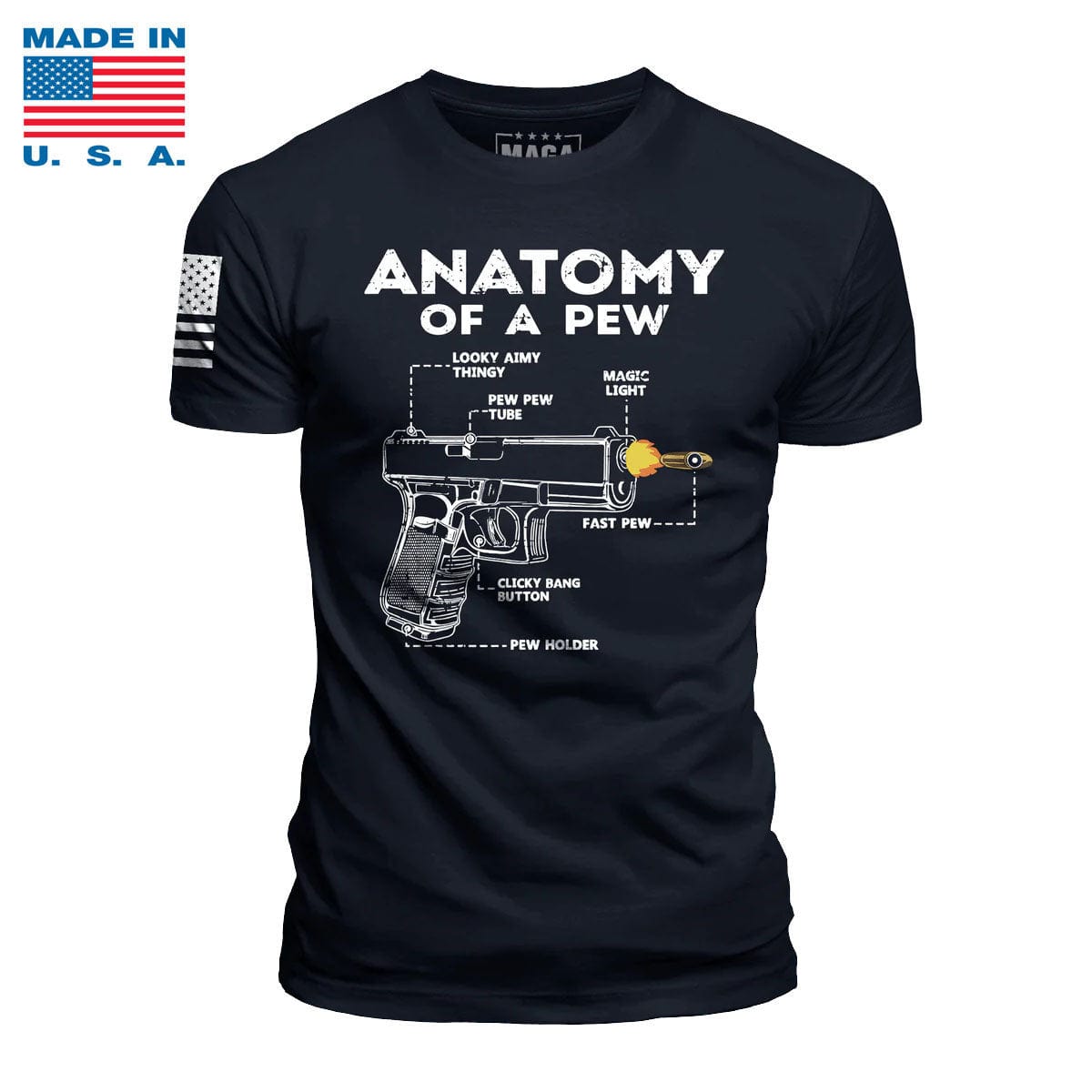 Navy / S Anatomy of Pew Made in the USA maga trump