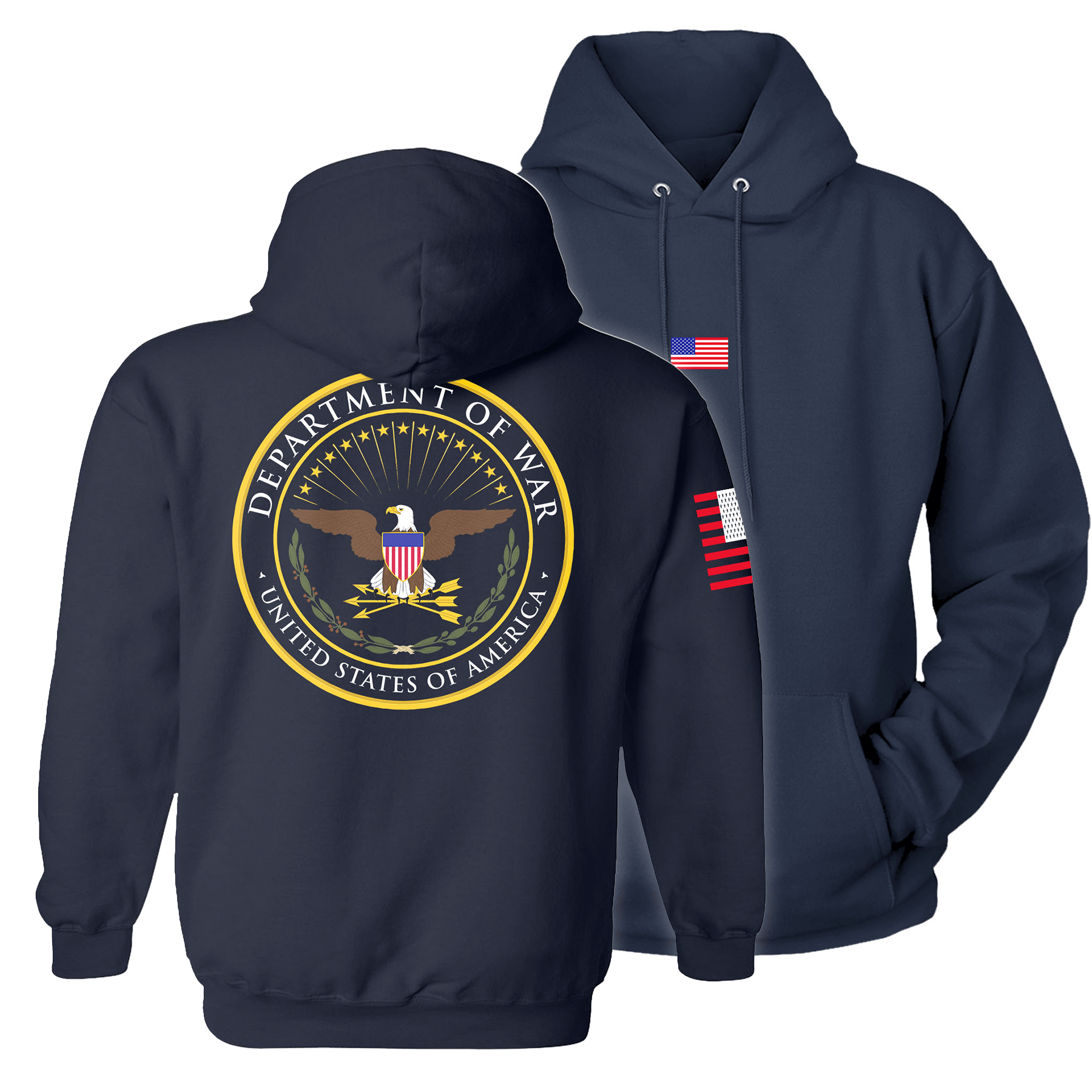 Navy / S Department of War Hoodie maga trump