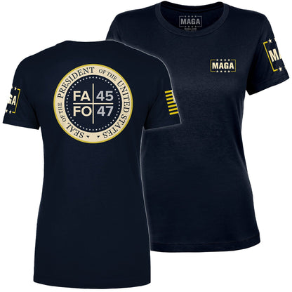 Navy / S FAFO 45/47 Ladies Tee maga trump