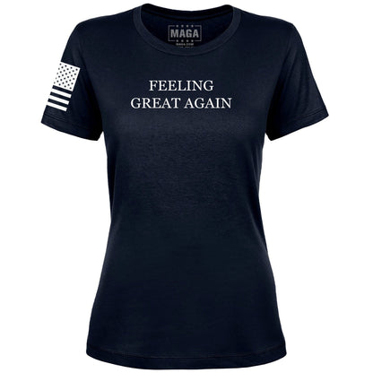Navy / S Feeling Great Again Ladies Tee maga trump