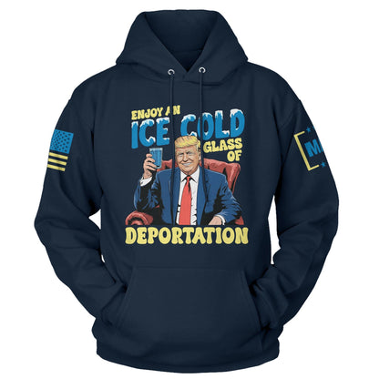 Navy / S Ice Cold Deportation Hoodie maga trump
