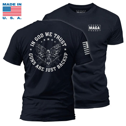 Navy / S In God We Trust Made in the USA maga trump