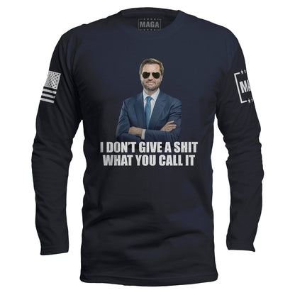 Navy / S JD Vance - I don't give a Long Sleeve maga trump