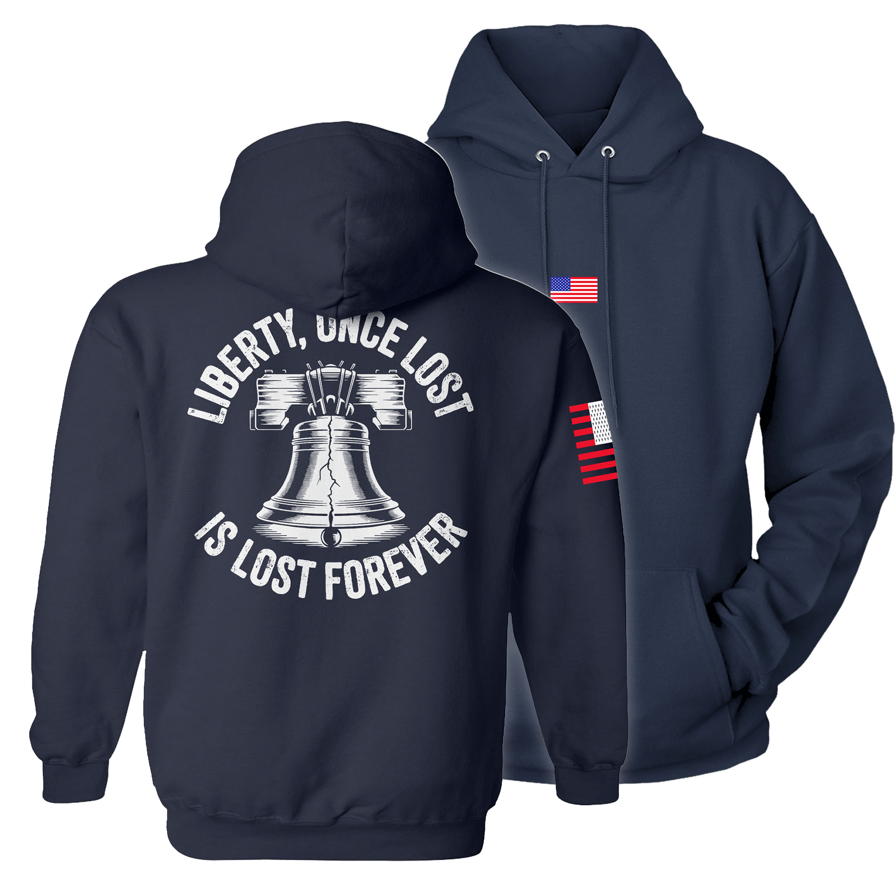 Navy / S Liberty, Once Lost Is Lost Forever Hoodie maga trump