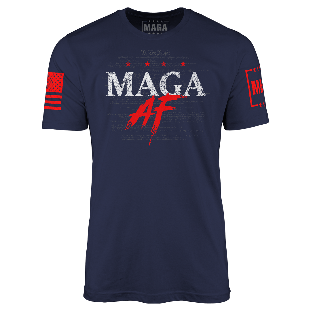 Navy / S MAGA AF - Moisture Wicking T-shirt maga trump