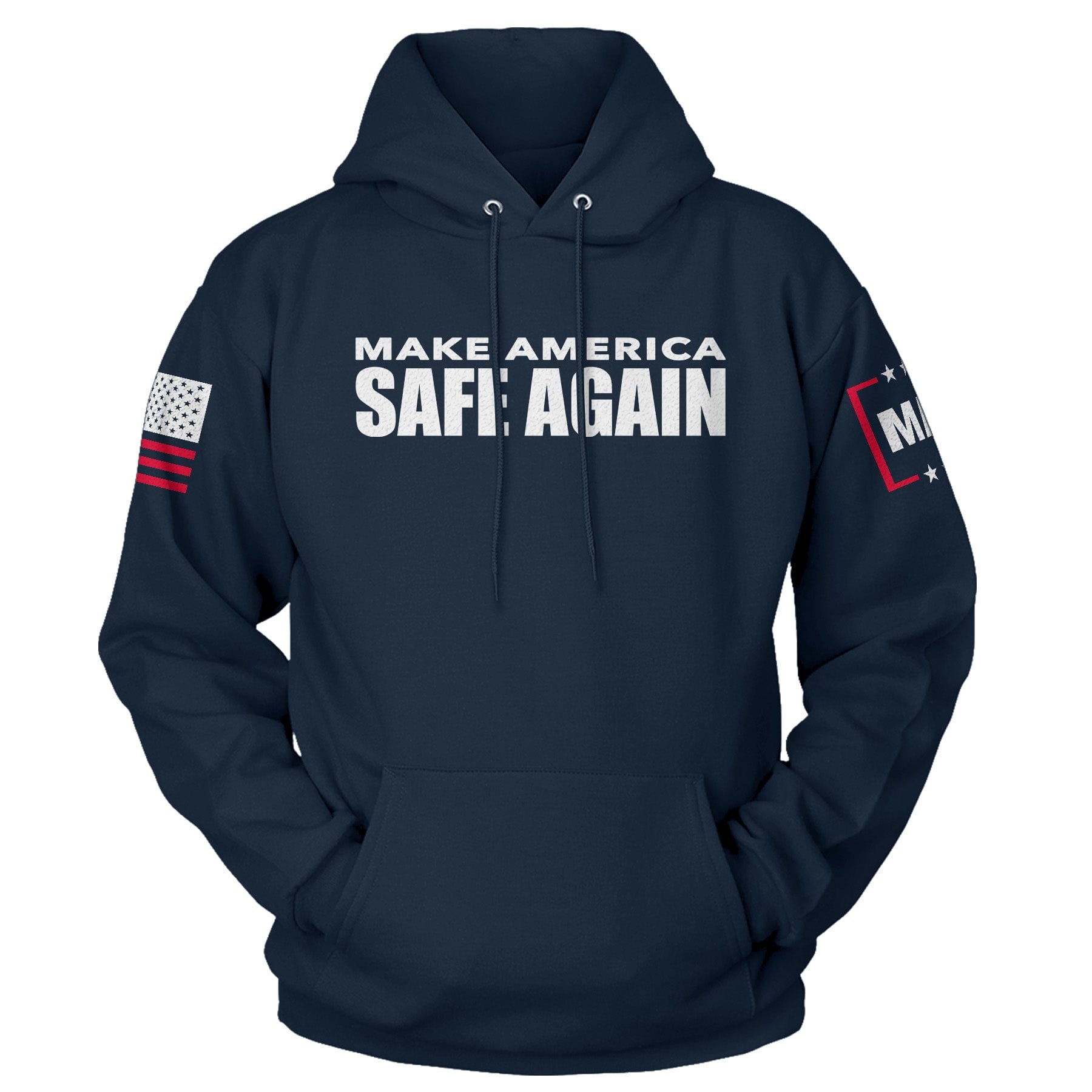 Navy / S MAKE AMERICA SAFE AGAIN Hoodie maga trump