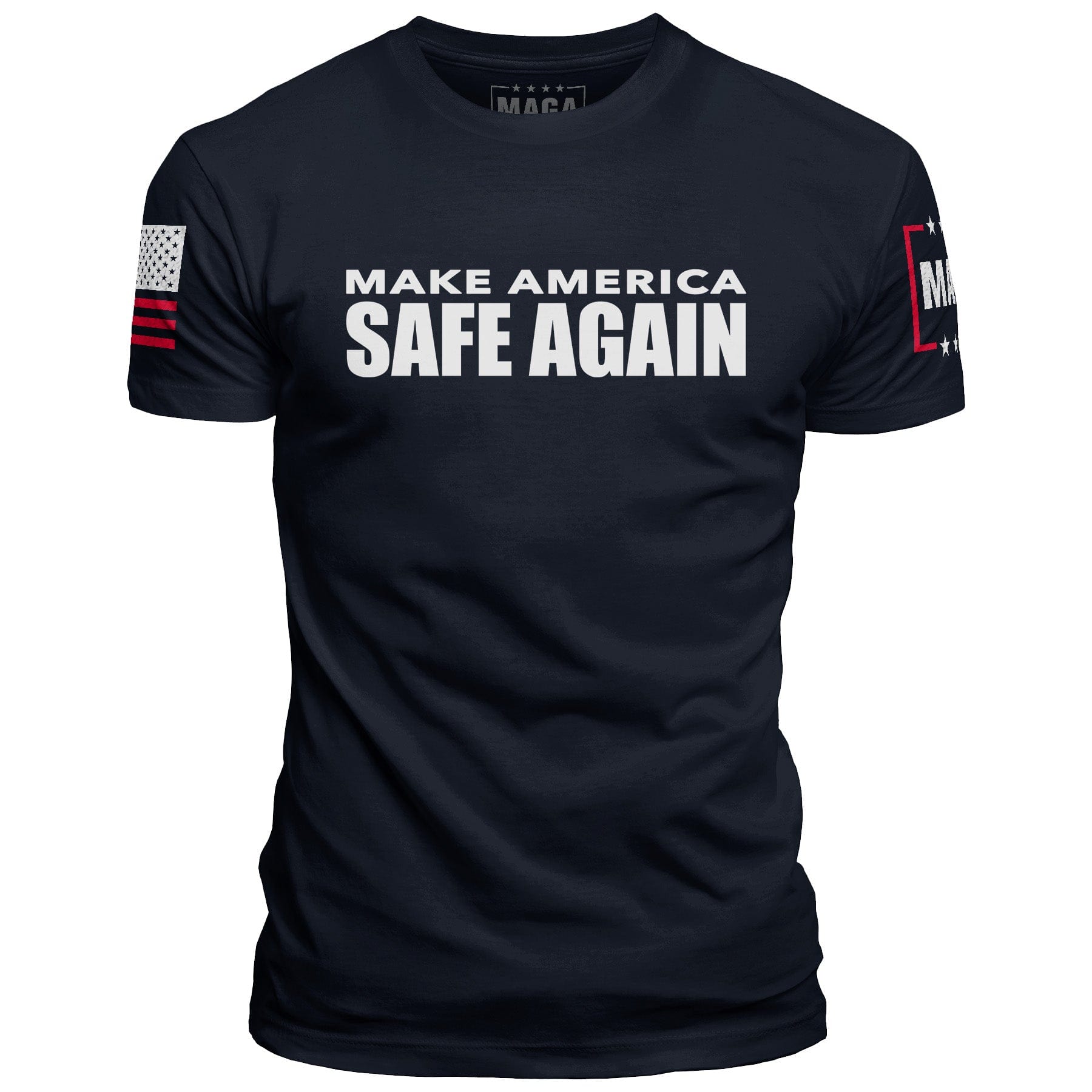 Navy / S MAKE AMERICA SAFE AGAIN maga trump