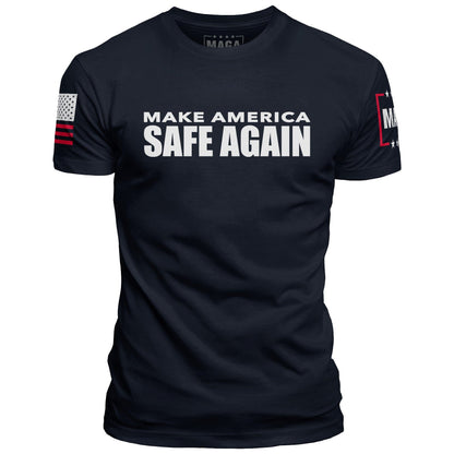 Navy / S MAKE AMERICA SAFE AGAIN maga trump