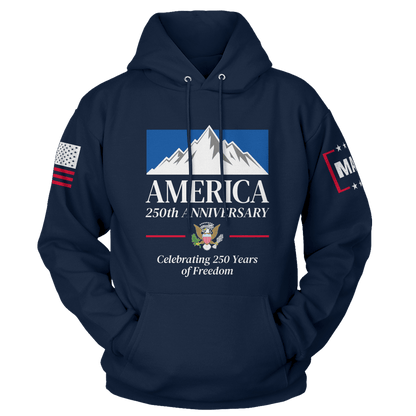 Navy / S Mountain Beer America 250th Hoodie maga trump