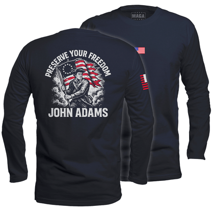 Navy / S Preserve Your Freedom Long Sleeve maga trump