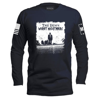 Navy / S The Dems Nightmare Long Sleeve maga trump