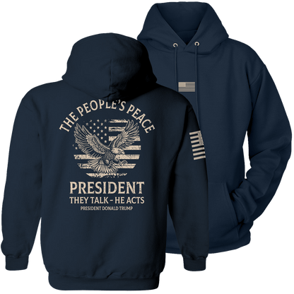 Navy / S The People's Peace Hoodie maga trump