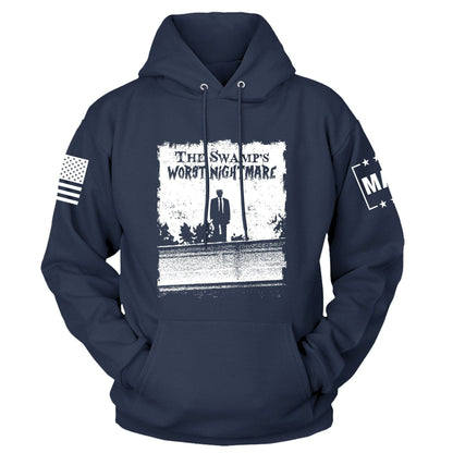 Navy / S The Swamps Nightmare Hoodie maga trump