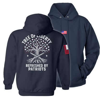 Navy / S Tree of Liberty Hoodie maga trump