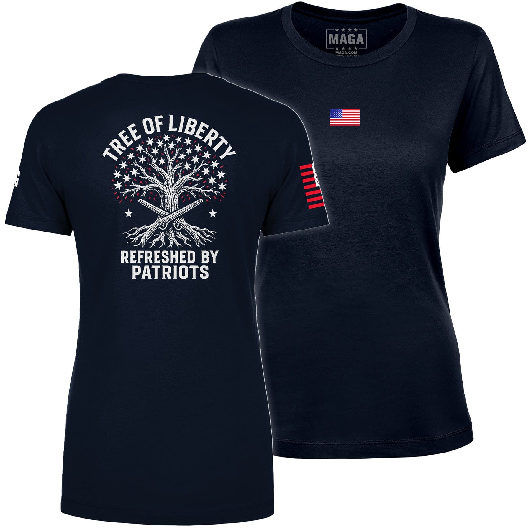 Navy / S Tree of Liberty Ladies Tee maga trump
