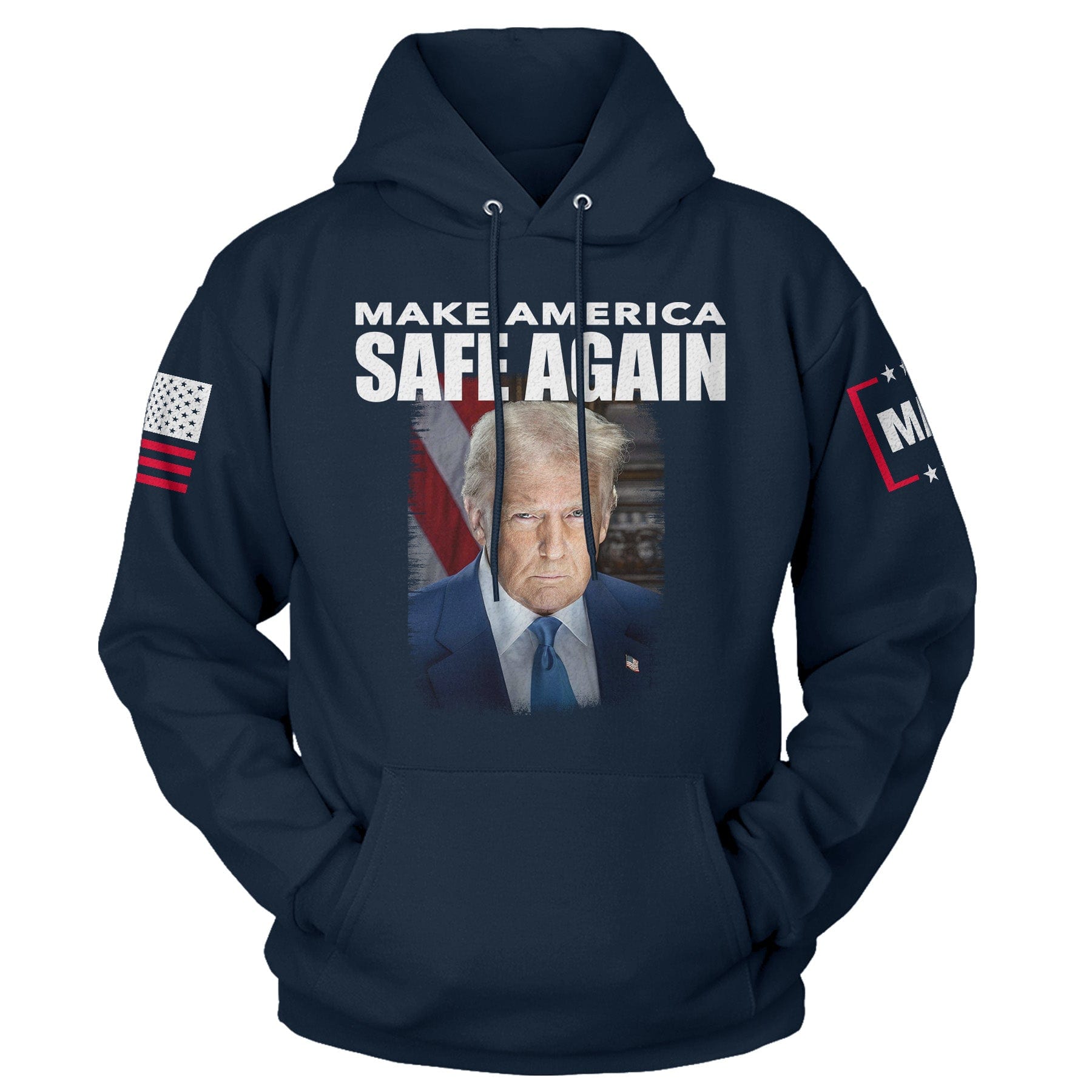 Navy / S TRUMP - MAKE AMERICA SAFE AGAIN Hoodie maga trump