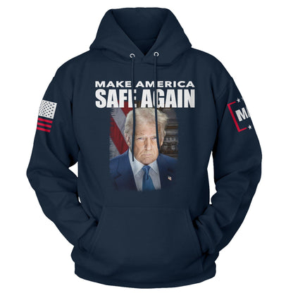 Navy / S TRUMP - MAKE AMERICA SAFE AGAIN Hoodie maga trump