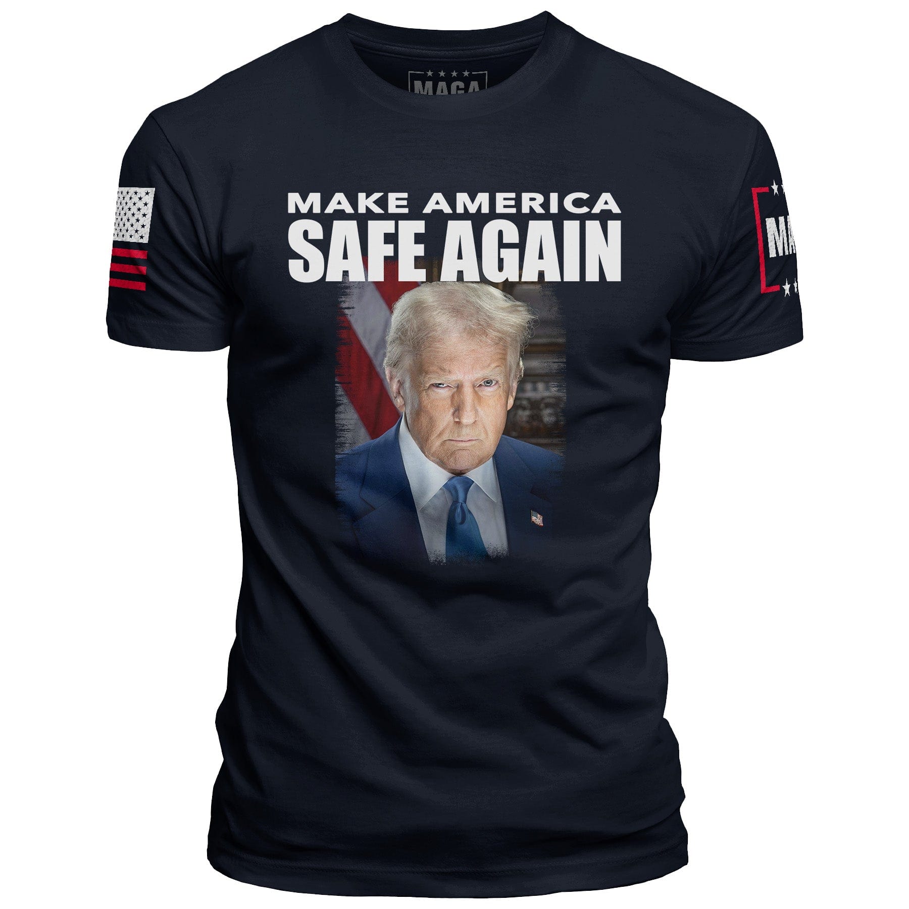 Navy / S TRUMP - MAKE AMERICA SAFE AGAIN maga trump