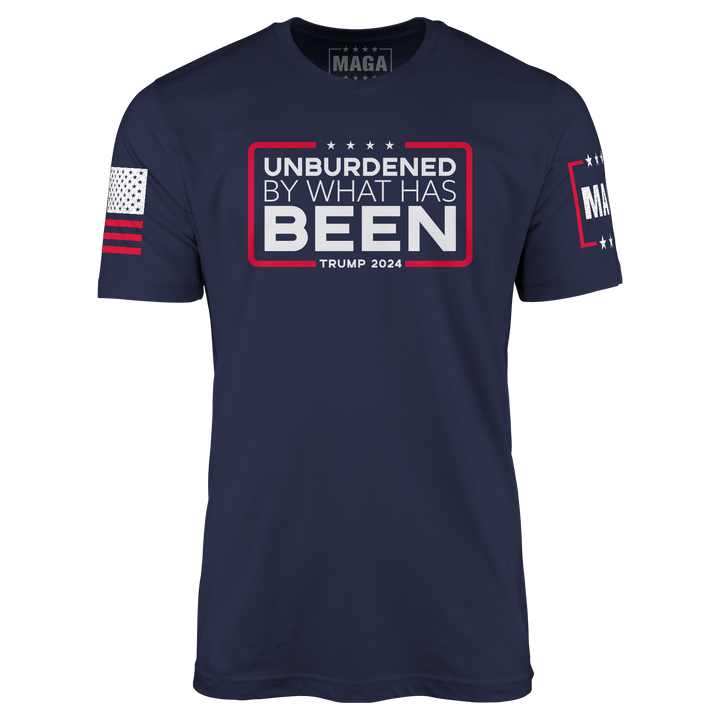 Navy / S Unburdened by What Has Been - Moisture Wicking T-shirt maga trump