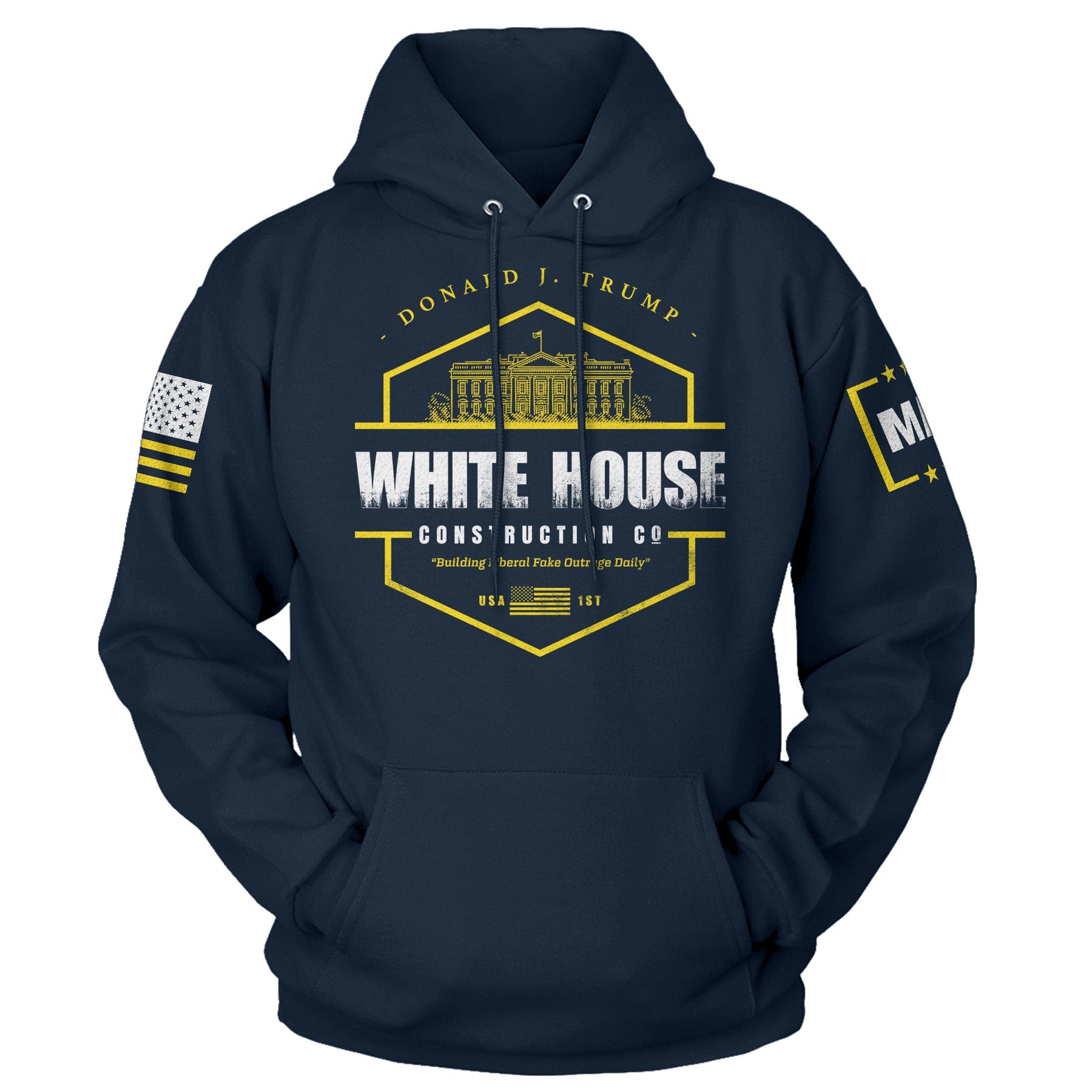 Navy / S White House Construction - Building Liberal Fake Outrage Daily Hoodie maga trump