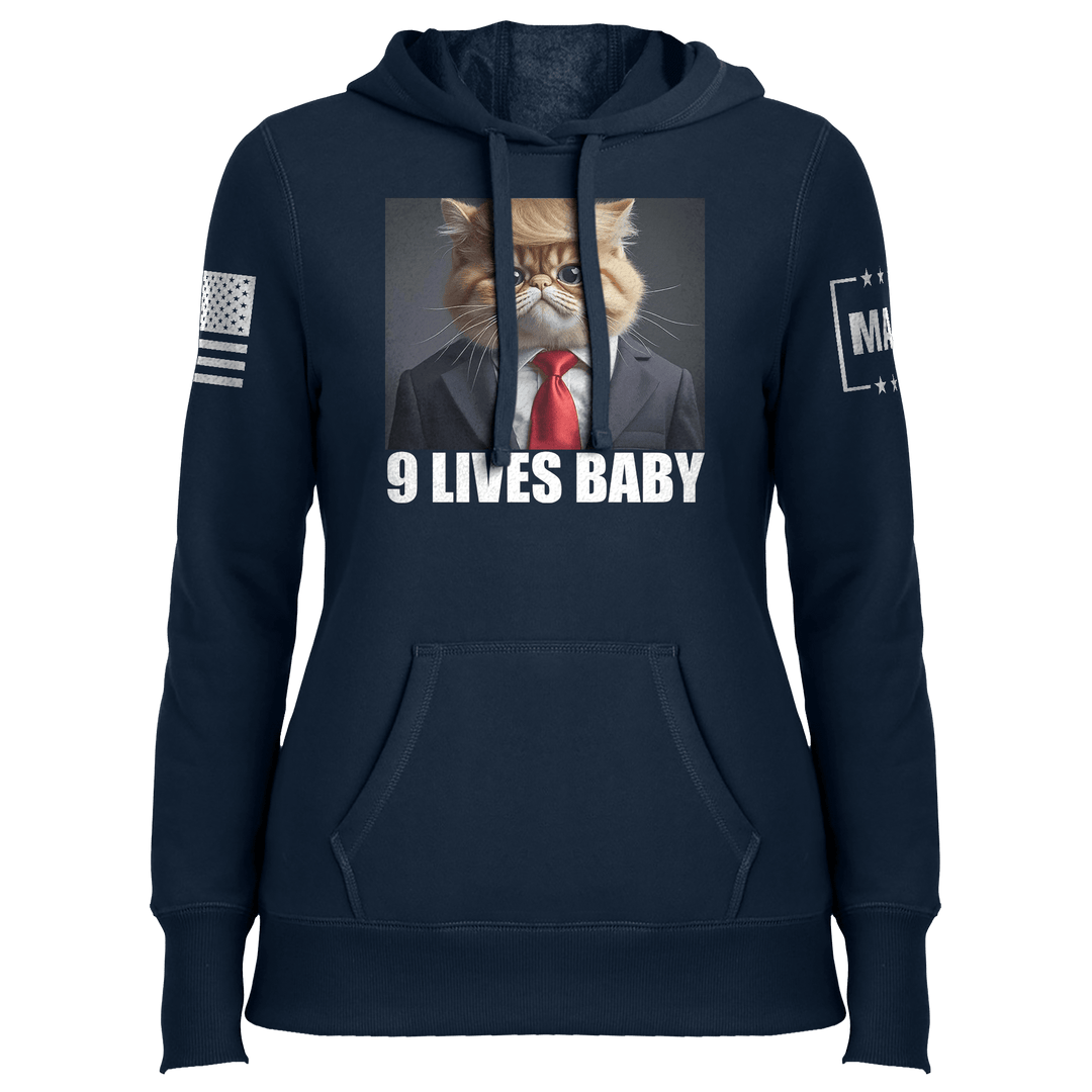 Navy / XS 9 Lives Baby Ladies Hoodie maga trump