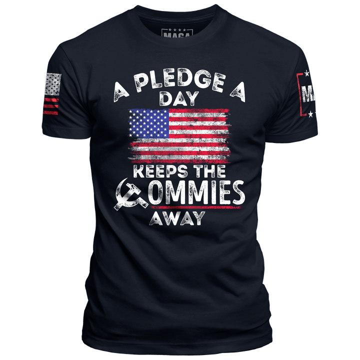 Navy / XS A Pledge A Day Keeps Commies Away maga trump