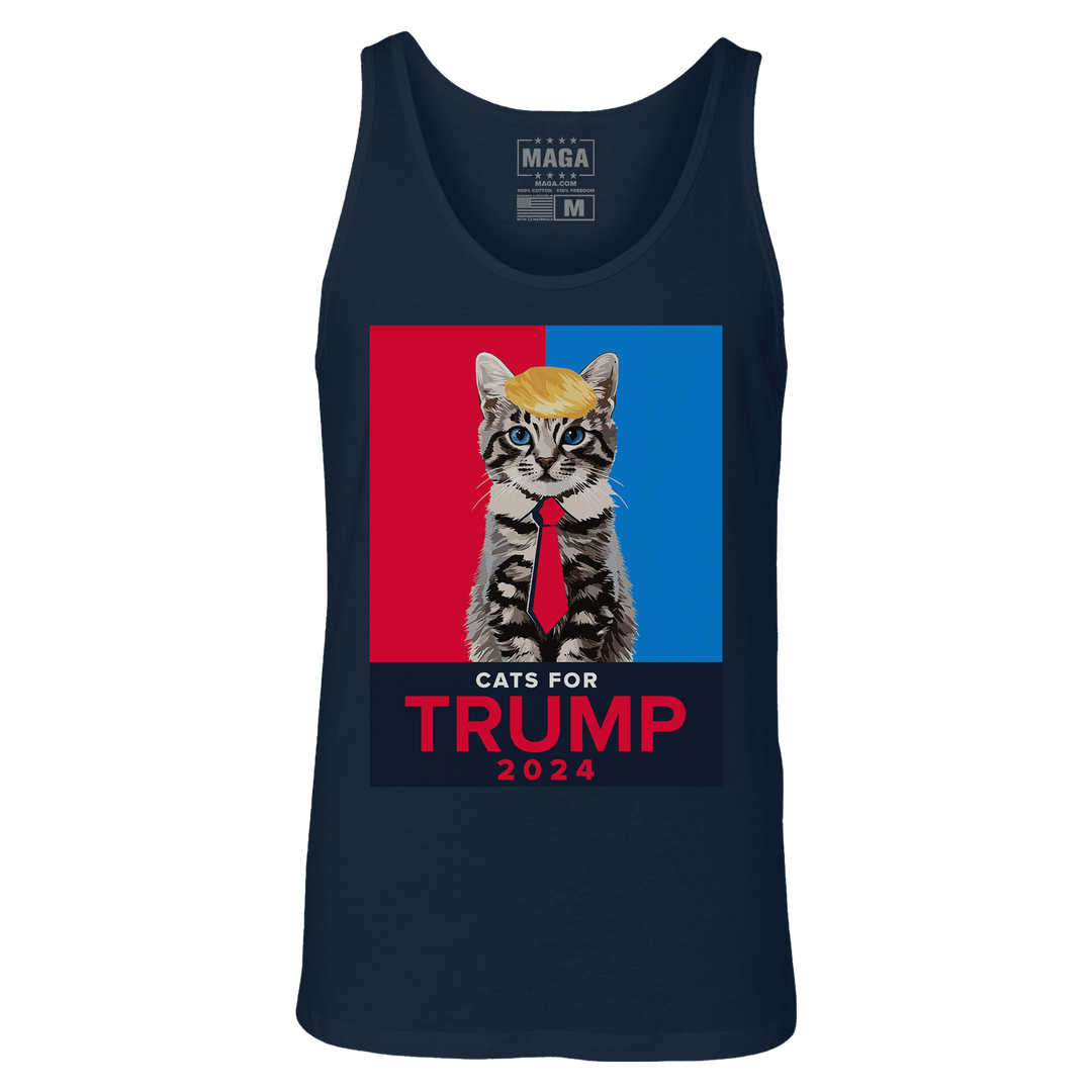 Navy / XS Cats For Trump 2024 Tank Top maga trump