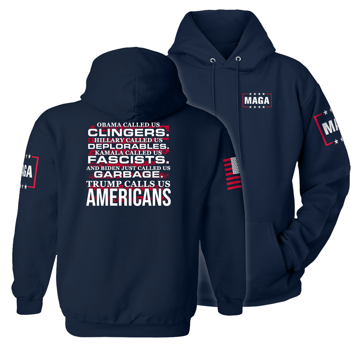 Navy / XS Trump Calls Us AMERICANS Hoodie maga trump