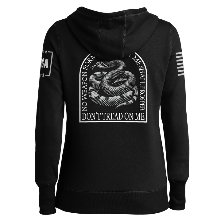 No Weapon Formed Against Me - Don't Tread On Me Ladies Hoodie maga trump