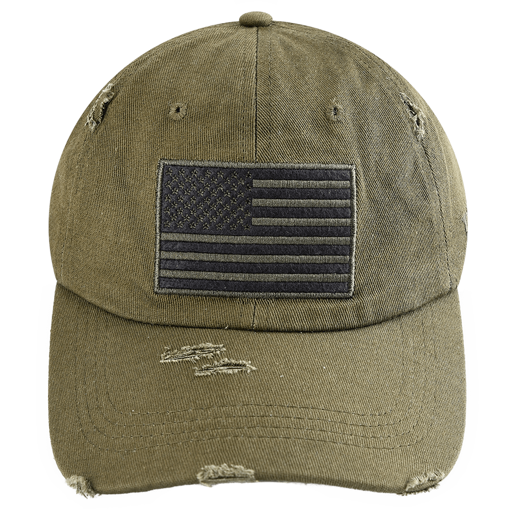 OD Green USA Flag Patch Hat maga trump