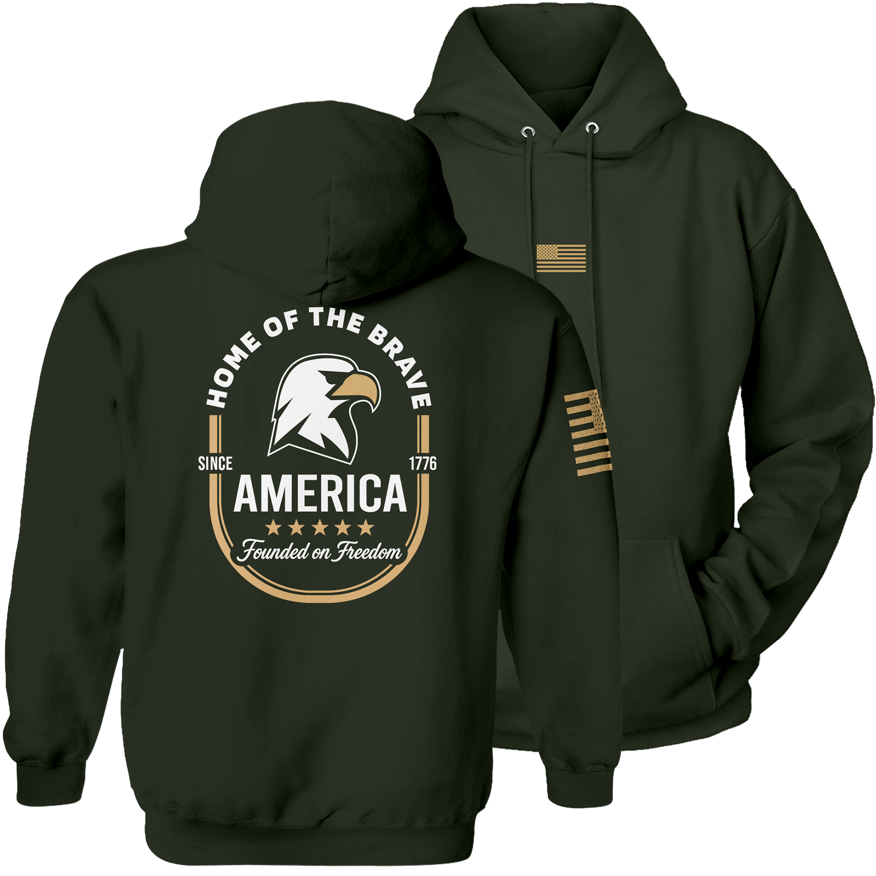 Olive / S America Founded on Freedom Hoodie | Fall Edition maga trump