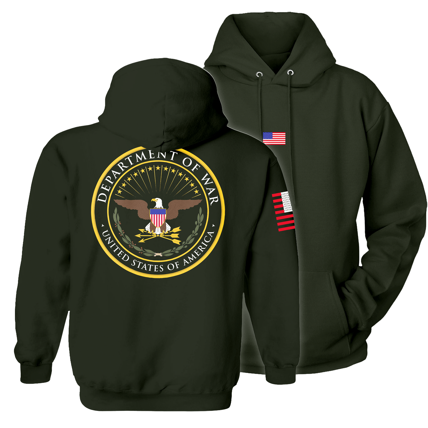 Olive / S Department of War Hoodie maga trump