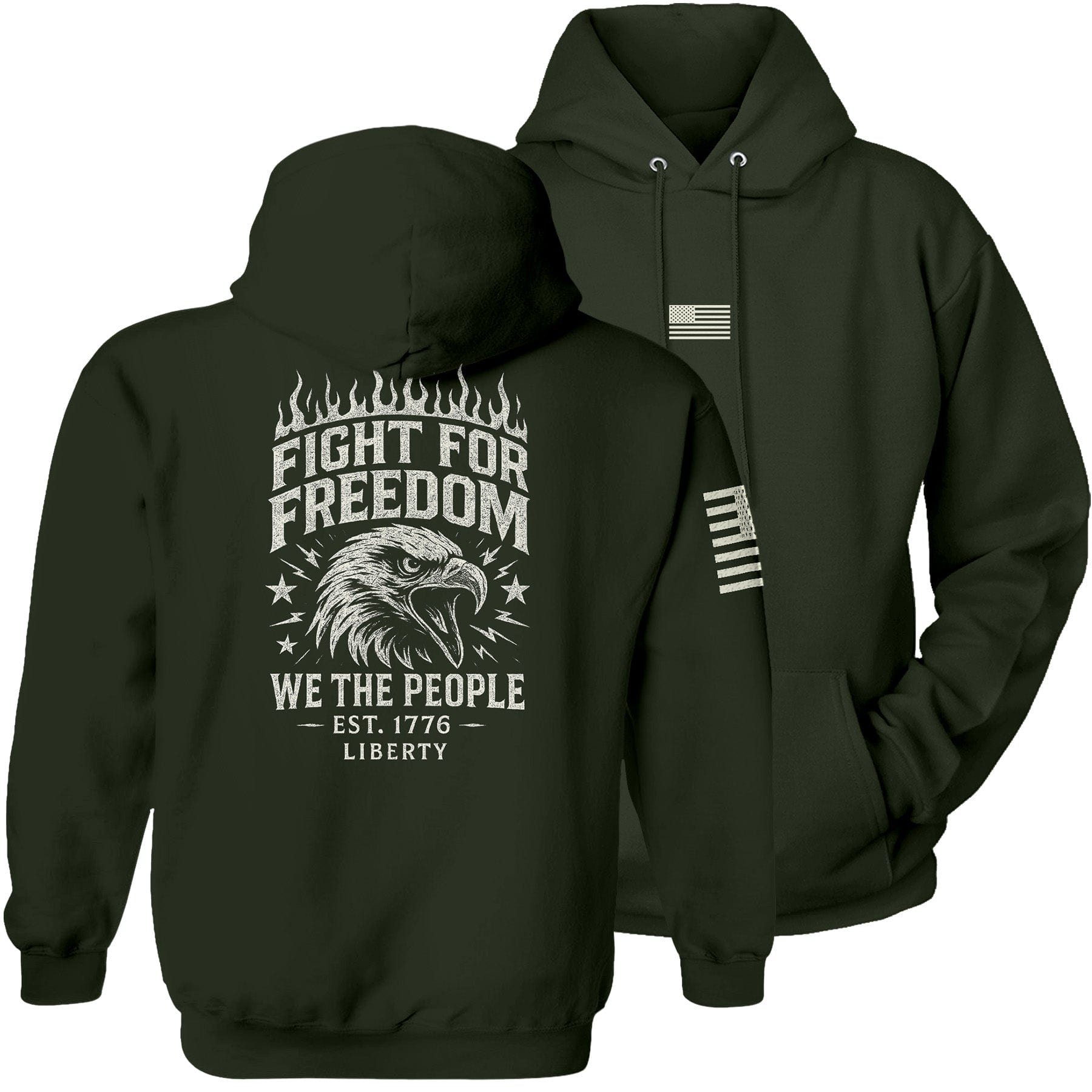 Olive / S Fight for Freedom Hoodie maga trump