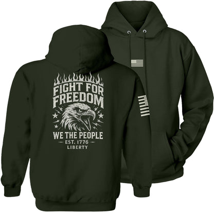 Olive / S Fight for Freedom Hoodie maga trump