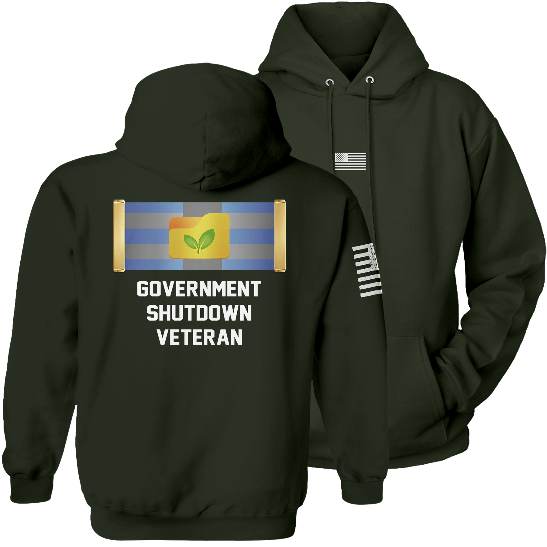Olive / S Government Shutdown Veteran Hoodie | Fall Edition maga trump