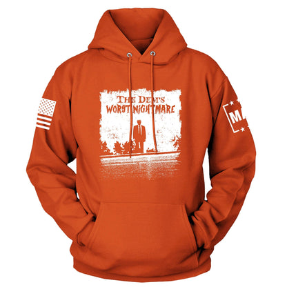 Orange / S The Dems Nightmare Hoodie maga trump