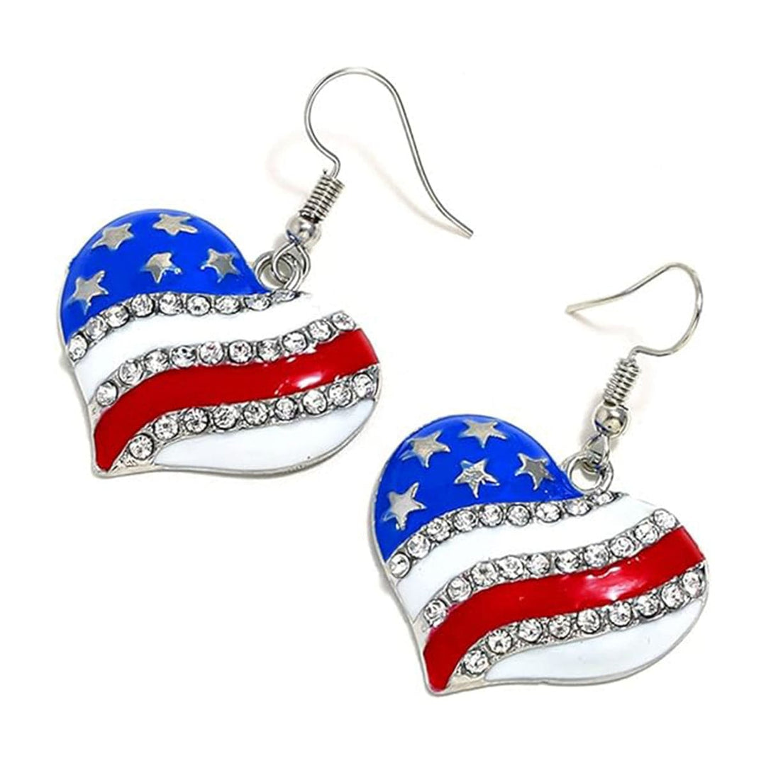 Patriotic Heart Earrings maga trump