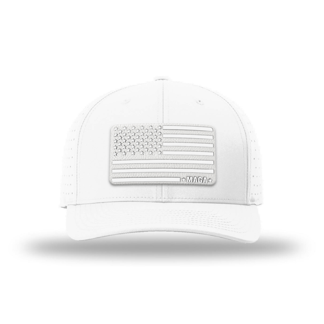 Performance Hat / White / M/L Maga Flag Patch Performance Hat maga trump