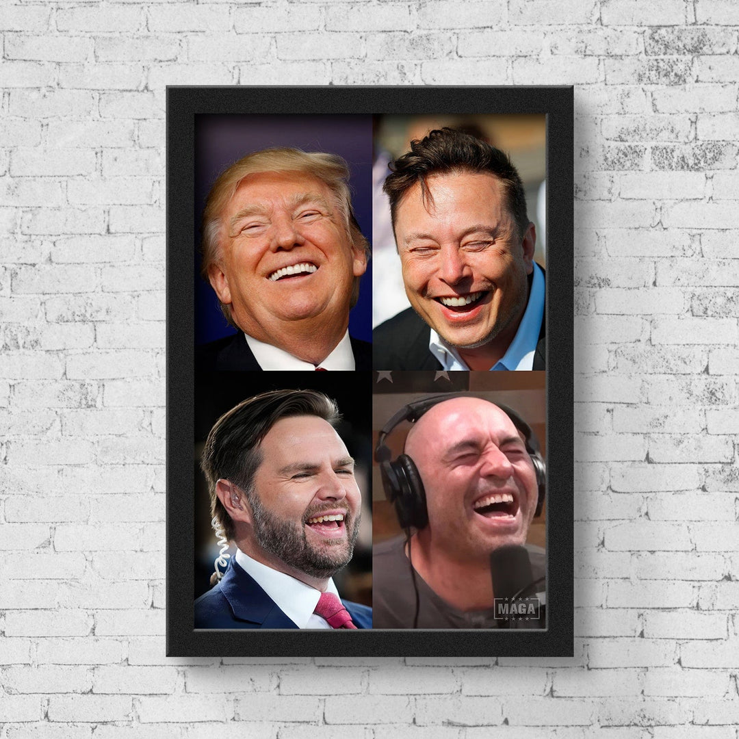 Poster: 12" x 18" / Gloss Trump x Vance x Musk x Rogan Poster maga trump