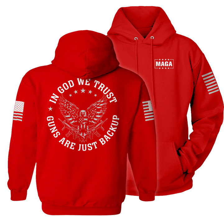 Premium Soft Hoodie / Red / XS In God We Trust maga trump