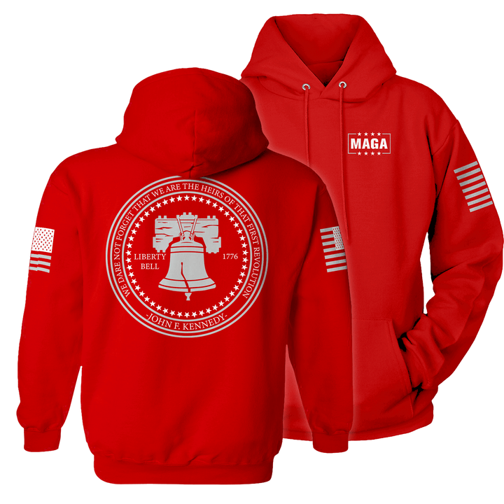 Premium Soft Hoodie / Red / XS Liberty Bell Kennedy Quote maga trump